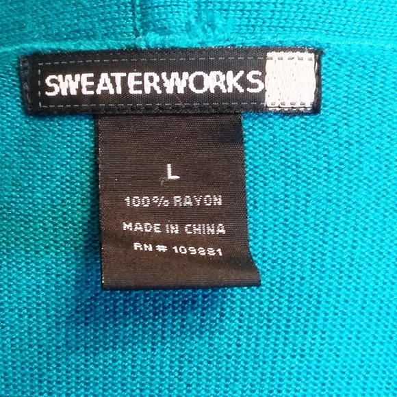 Womens Sweaterworks short sleeve shrug teal L - Picture 3 of 3